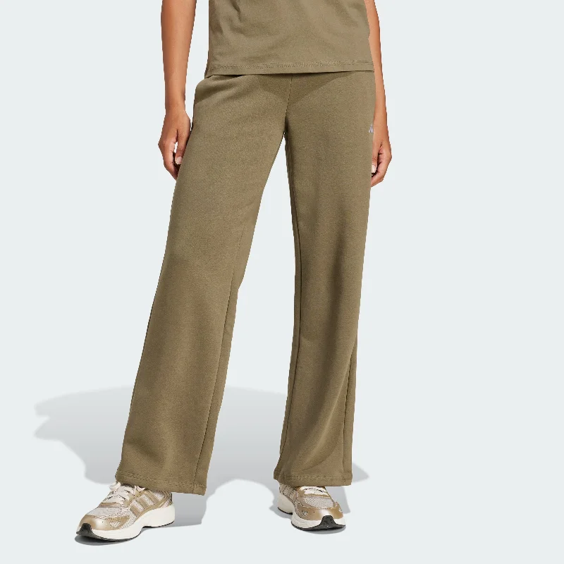Women's adidas Essentials Small Logo Feel Cozy Open-Hem Pants Classic Cropped Pants