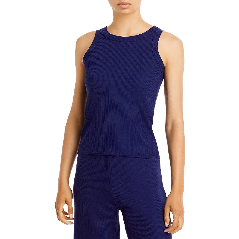 Ava + Esme Womens Yummy  Stretch Ribbed Tank Top peach tank top