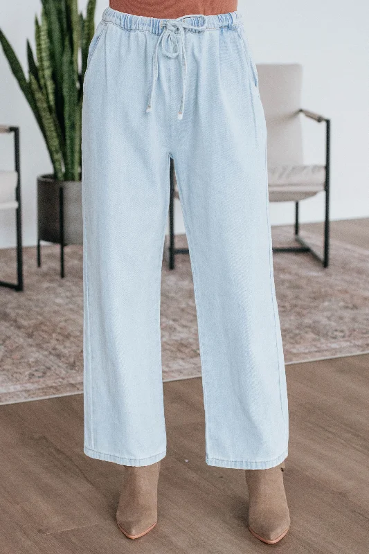 Haydan Denim Pants Chic Faux Leather Pants