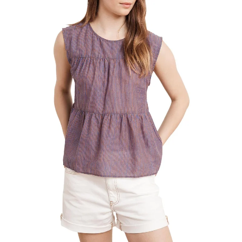 VELVET BY GRAHAM & SPENCER Womens Juniors Striped Boho Tank Top vibrant tank top