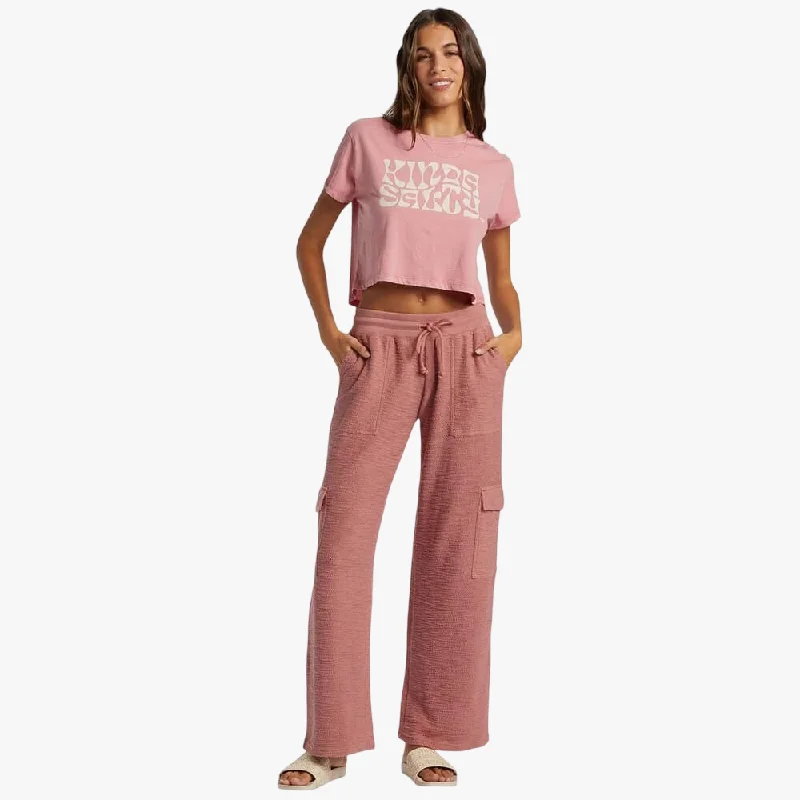 Roxy Womens The Hook Cargo Pants Pink Fashionable Tapered Leg Pants