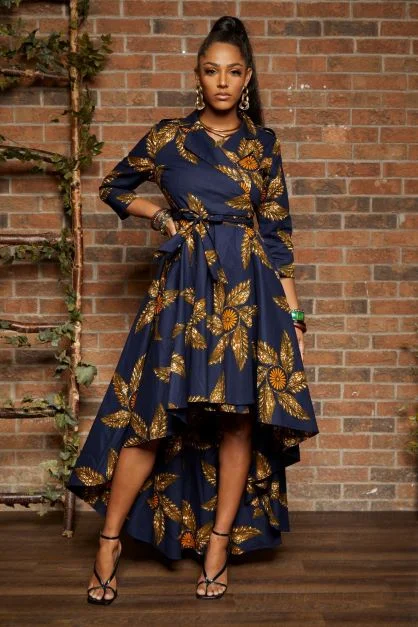 BLOSSOM HIGH-LOW ROSE WRAP DRESS JACKET Boat Neck Shawl Collar Notched Collar