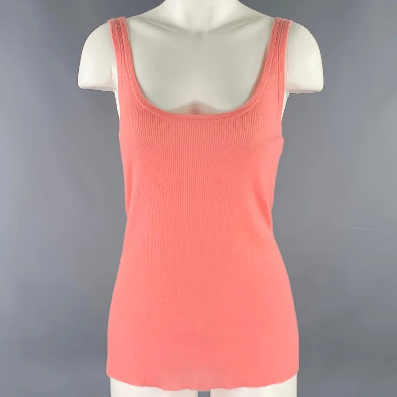 MICHAEL KORS Size M Pink Ribbed Tank Casual Top crew neck tank