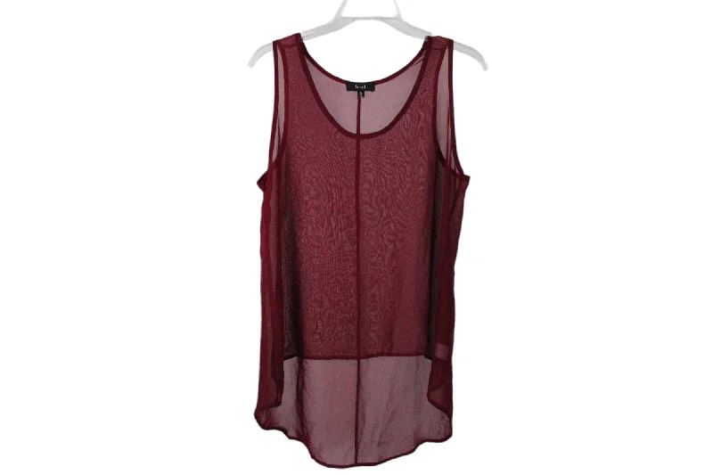 Love J Maroon Chiffon Tank | M strapless tank top