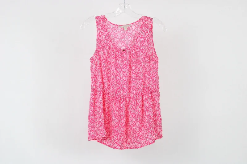 Banana Republic Pink Patterned Tank Top | XS fitness tank top