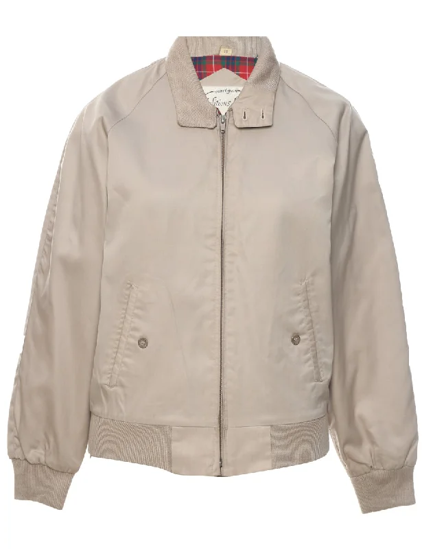 Light Brown Jacket - M Snapped Jacket Toggled Jacket Drawstring Jacket