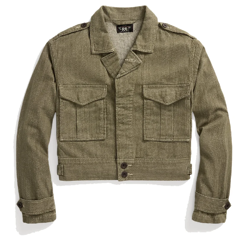 RRL by Ralph Lauren Womens Olive Slub Denim Jacket Olive Cotton Jacket Linen Jacket Terry Jacket RRL by Ralph Lauren Womens Olive Slub Denim Jacket Olive Cotton Jacket Linen Jacket Terry Jacket