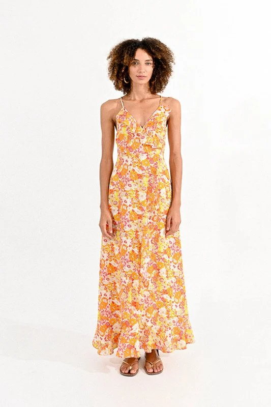 Final Sale- Pink Millie Printed Tank Maxi lace back tank