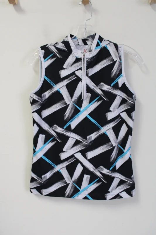 Izod X PFX Black Blue Patterned Tank | XS cropped tank top