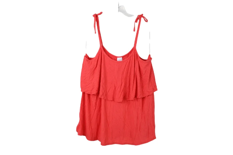 Time And Tru Pink Ribbed Tank | XL lace back tank