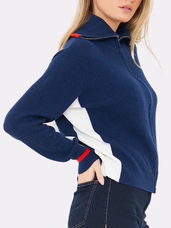 Sporty Zip Through Jacket Notch Collar Jacket Peter Pan Collar Jacket Cowl Neck Jacket