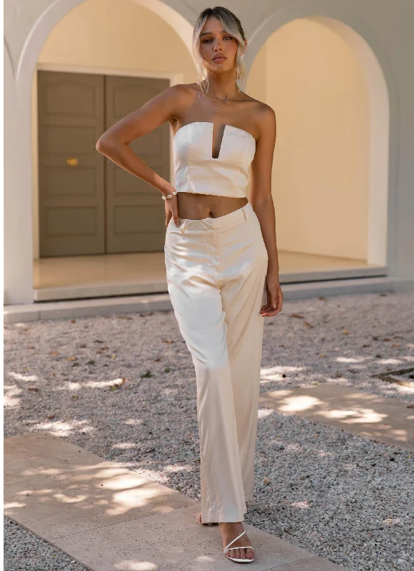 The Real Thing Satin Pants - Pearl Modern Skinny Pants