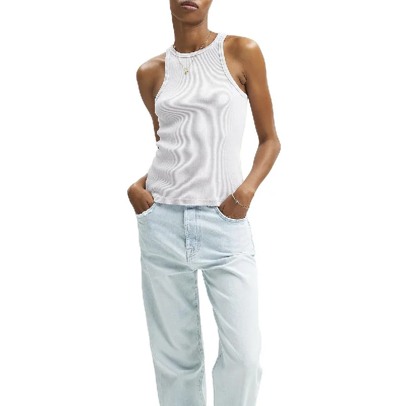 7 For All Mankind Womens Racerback Ribbed Tank Top grey tank top