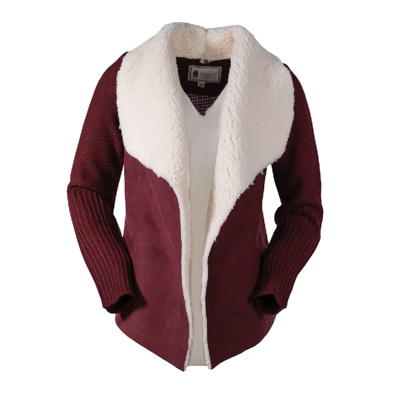 Outback Trading Company Ladies Leia Wine Cardigan 40208-WIN Front Pockets Side Pockets Patch Pockets Outback Trading Company Ladies Leia Wine Cardigan 40208-WIN Front Pockets Side Pockets Patch Pockets