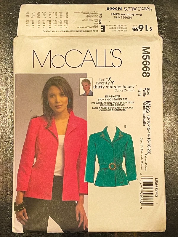 SALE 2008 McCall's 5668 Pattern - Women's Jacket Welt Pockets Slit Pockets Flap Pockets SALE 2008 McCall's 5668 Pattern - Women's Jacket Welt Pockets Slit Pockets Flap Pockets