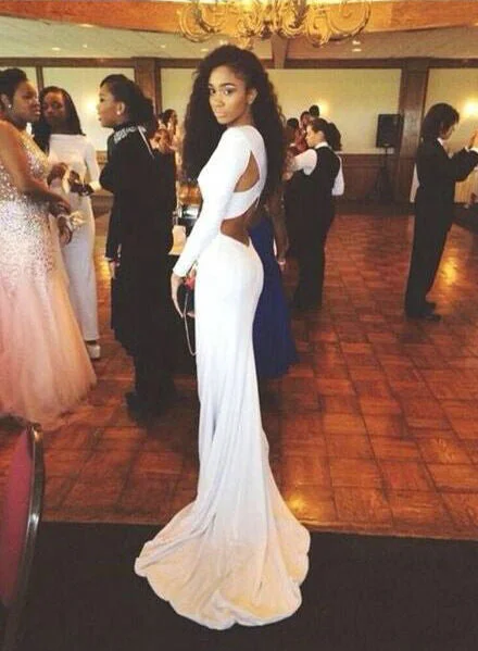 Sexy Prom Dress Long Sleeves, Evening Gown, Graduation School Party Dress, Winter Formal Dress Cowl Neckline Elegant Sexy Prom Dress Long Sleeves, Evening Gown, Graduation School Party Dress, Winter Formal Dress Cowl Neckline Elegant