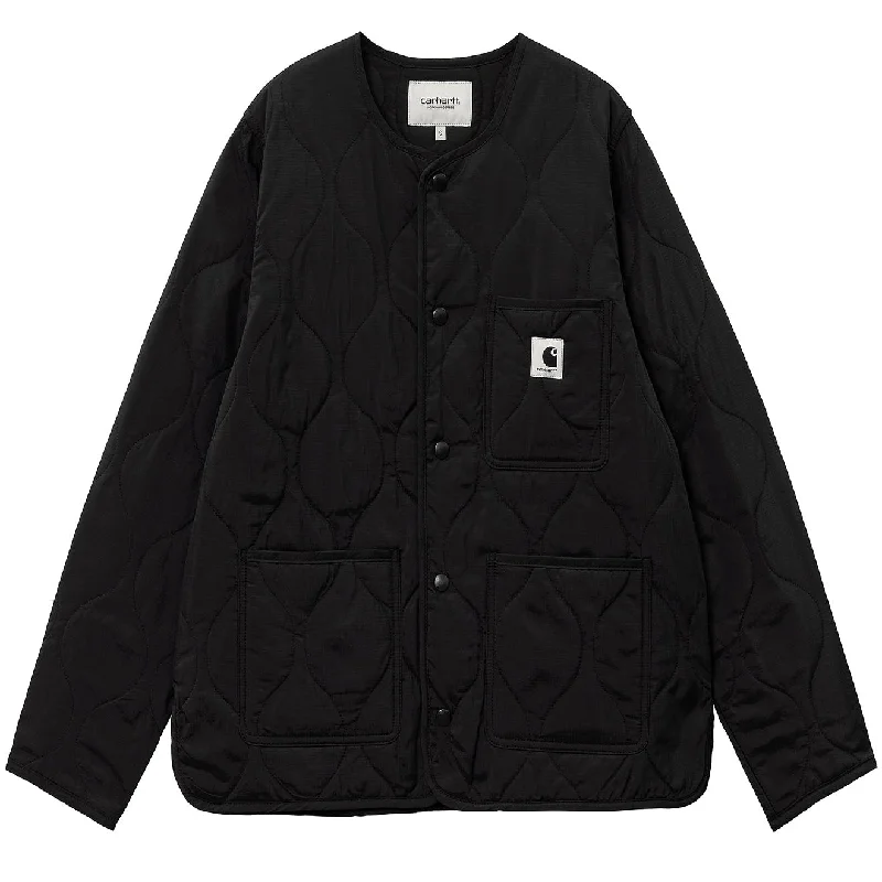 Carhartt WIP Womens Skyler Liner Jacket Black Wool Fabric Cashmere Fabric Tweed Fabric Carhartt WIP Womens Skyler Liner Jacket Black Wool Fabric Cashmere Fabric Tweed Fabric