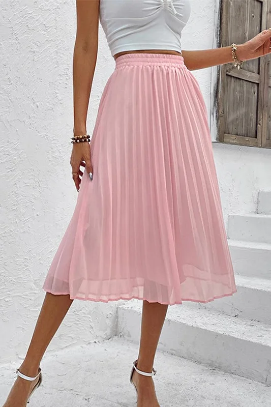 WOMEN CHIFFON PLEATED CUTE SKIRT lace skirt elegant