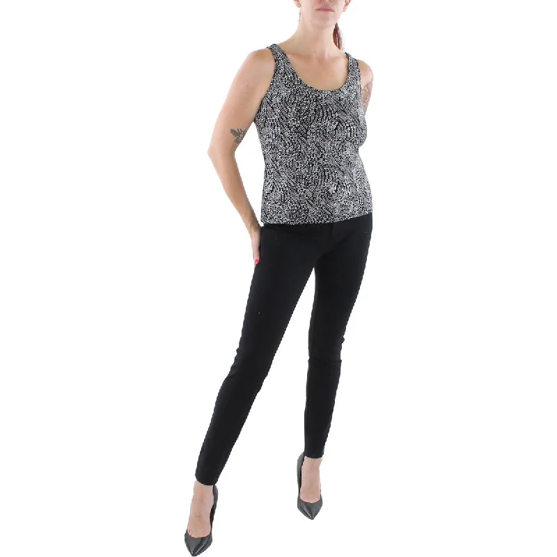 Alex Evenings Womens Knit Glitter Tank Top pastel tank top