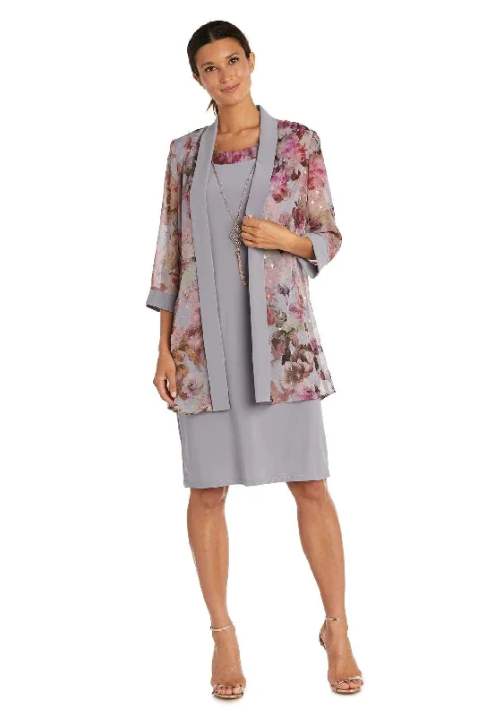 R&M Richards 7659W Mother Of The Bride Two Piece Printed Jacket Dress Sale Mesh Jacket Canvas Jacket Denim Jacket
