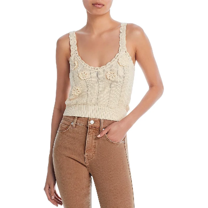 Paige Womens Mana Crochet Rosette Tank Top sage tank top