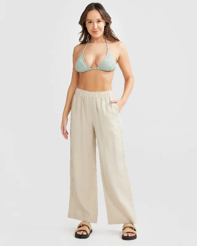 Sand Linen Pants Comfortable Denim Leggings