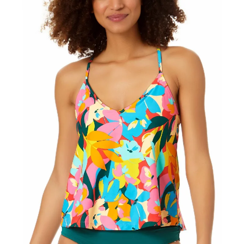 Anne Cole Womens Beachwear Summer Tankini Swim Top Tropical Print Bikini