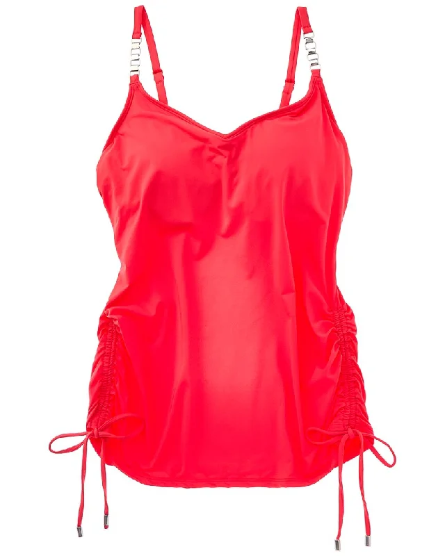 Coco Reef Marvel Shirred Side Underwire Tankini Top Sexy Monokini Swimsuit