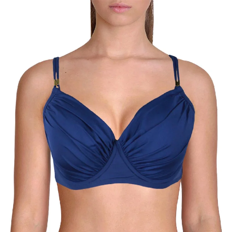 Bleu Rod Beattie Womens Ruched Underwire Swim Top Separates Tropical Print Bikini