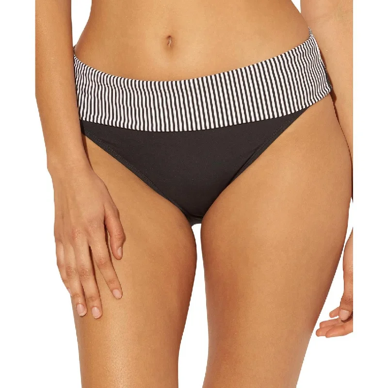 Bleu Rod Beattie Womens Striped Fold-Over Swim Bottom Separates Floral Swimwear Set