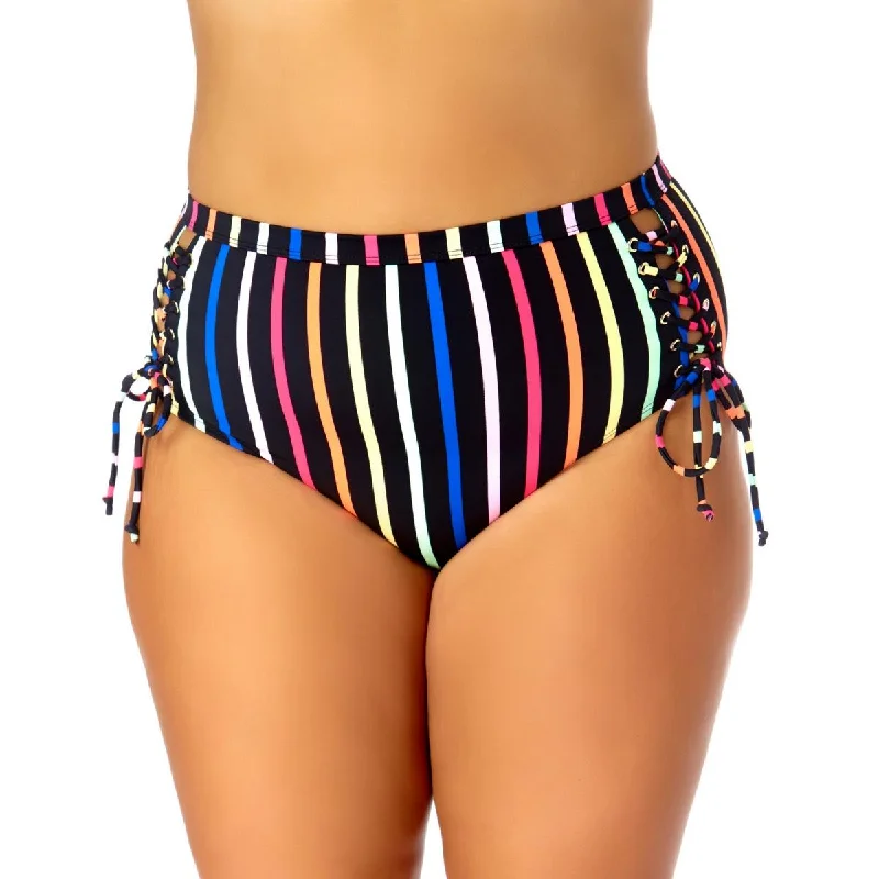 California Sunshine Womens Plus Side Tie Striped Swim Bottom Separates Sexy Cutout Swimsuit California Sunshine Womens Plus Side Tie Striped Swim Bottom Separates Sexy Cutout Swimsuit