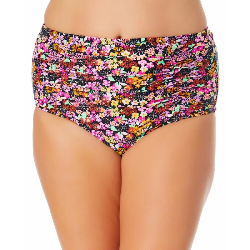 California Waves Womens Floral Lined Swim Bottom Separates Plus-Size Bikini Set