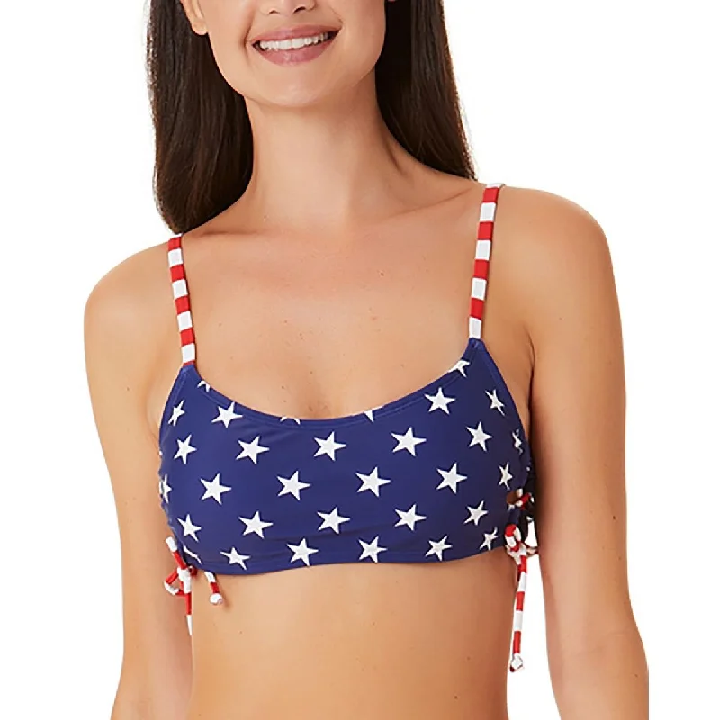 California Waves Womens Juniors Printed Lace-Up Bikini Swim top Playful Pattern Swimsuit California Waves Womens Juniors Printed Lace-Up Bikini Swim top Playful Pattern Swimsuit