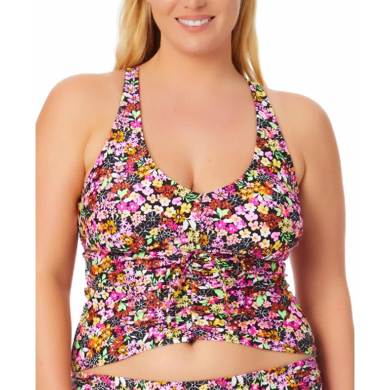 California Waves Womens k Nylon Tankini Swim Top Strapless Swimsuit Top