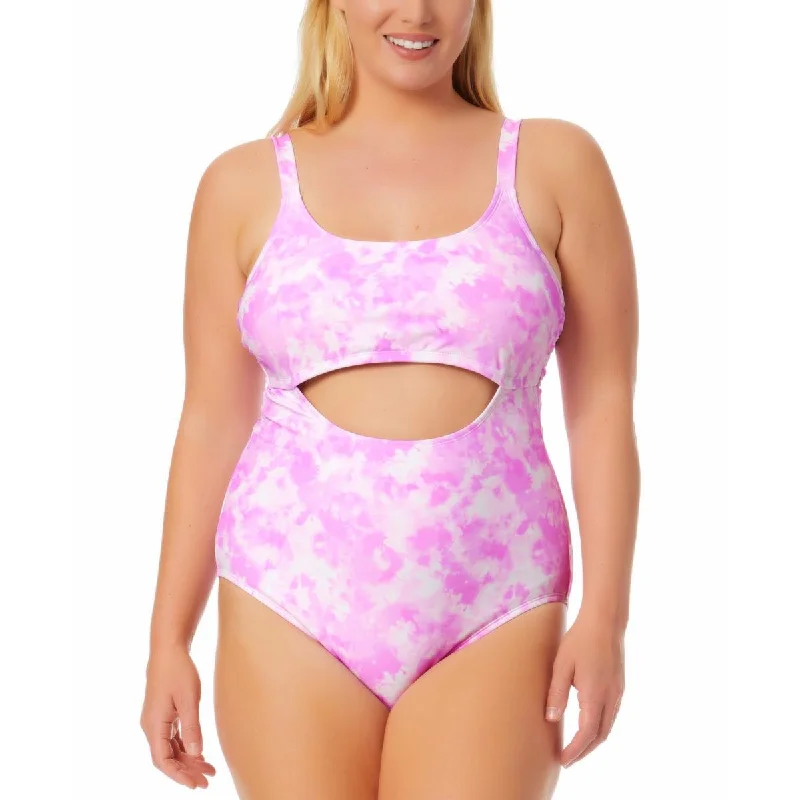 California Waves Womens Plus Tie-Dye Cut-Out One-Piece Swimsuit Luxury Swimsuit Style