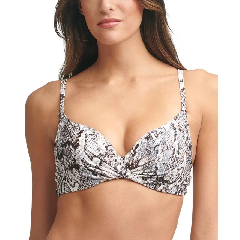 Calvin Klein Womens Snake Print Underwire Swim Top Separates Cross-Back Bikini