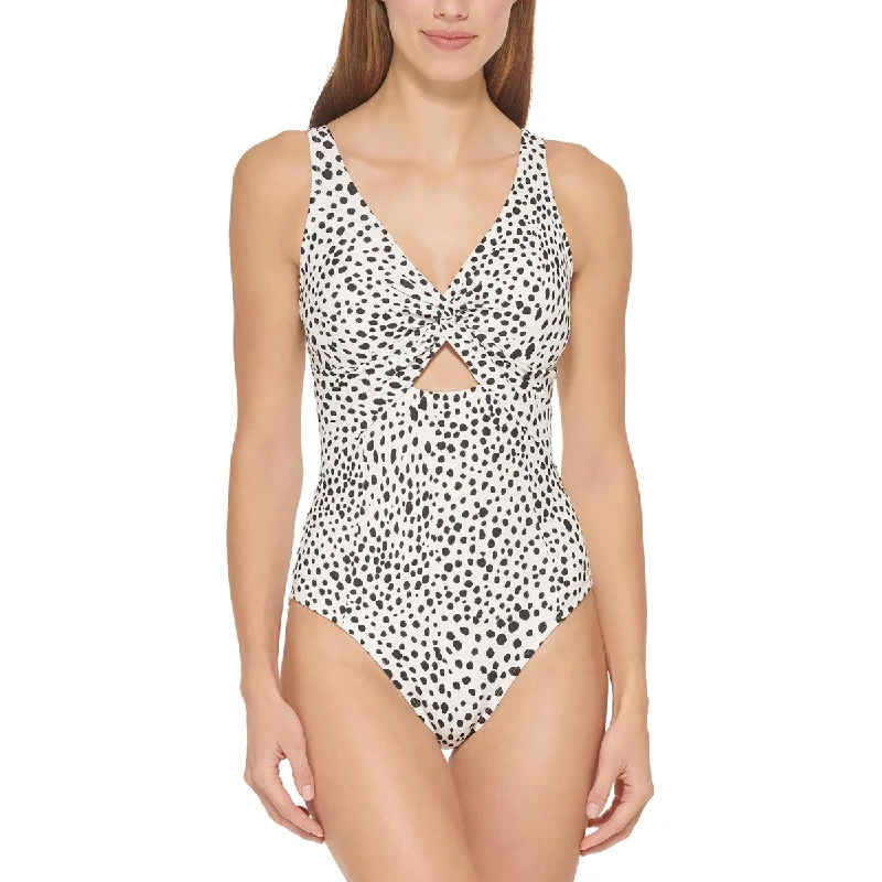 DKNY Swimwear Womens Cut-Out Twist One-Piece Swimsuit Classic Monokini Design