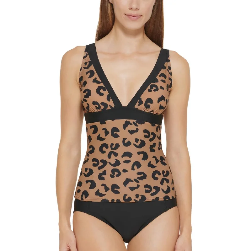 DKNY Womens Beachwear Summer Tankini Swim Top Mesh Detail Bikini
