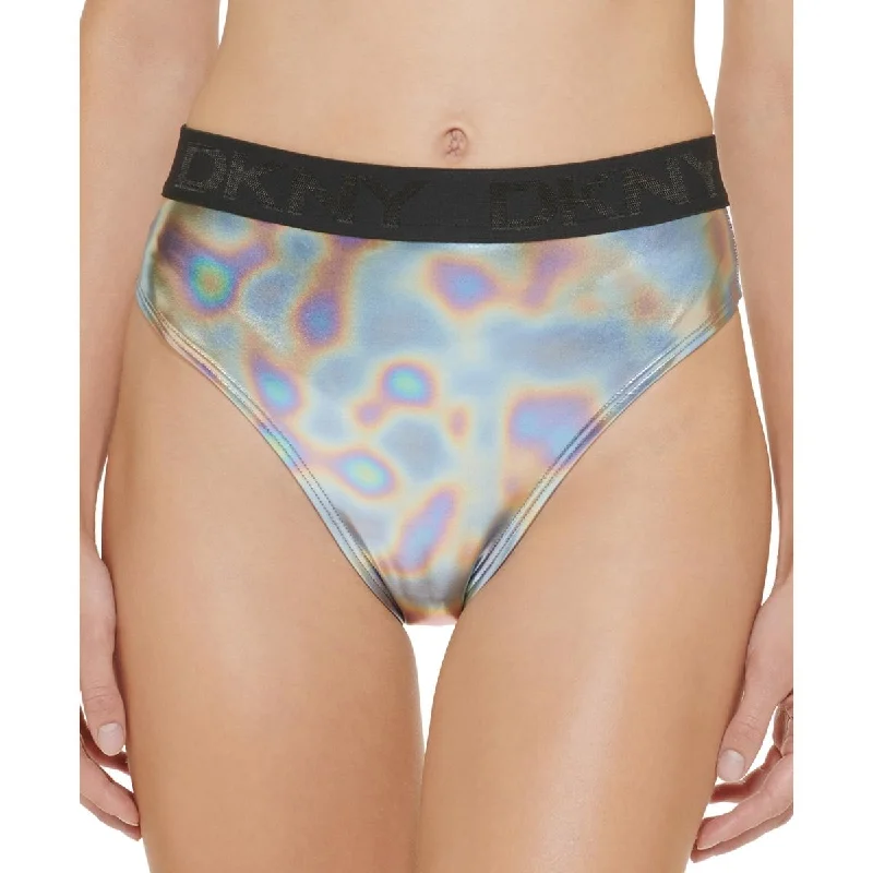 DKNY Womens Plus Logo High-Waist Swim Bottom Separates Adjustable Strap Swimsuit