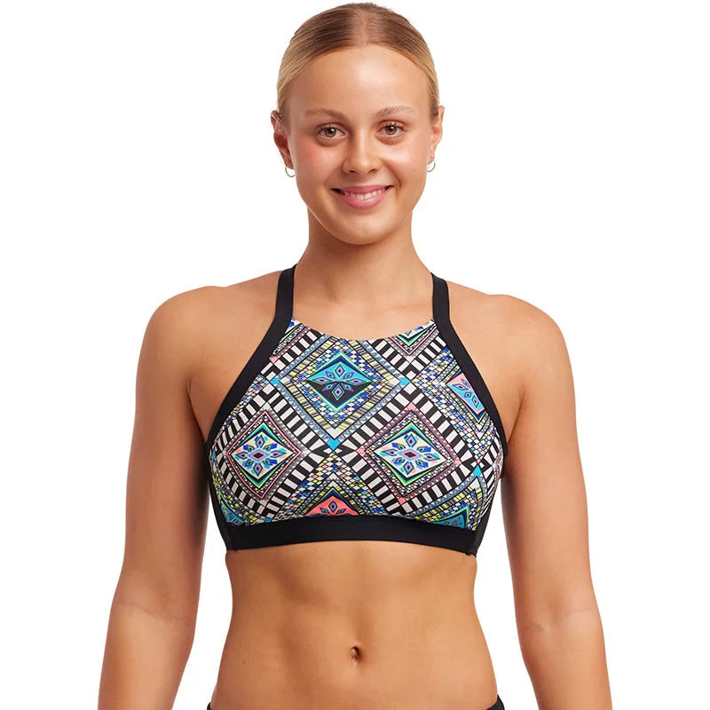 Funkita - Weave Please - Ladies Hi Light Swim Top Lace Back Bikini