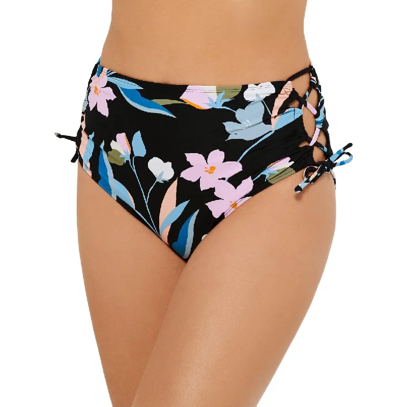 Hula Honey Womens Floral High Waist Swim Bottom Separates Classic Swimsuit Design