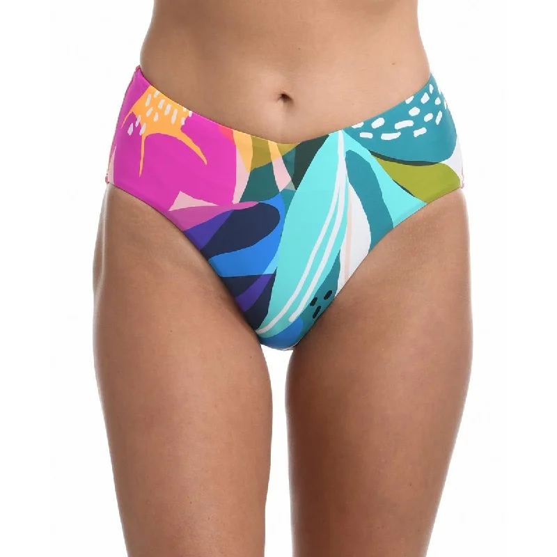 La Blanca Womens Printed High-Waist Swim Bottom Separates Ruffled Swimsuit Top