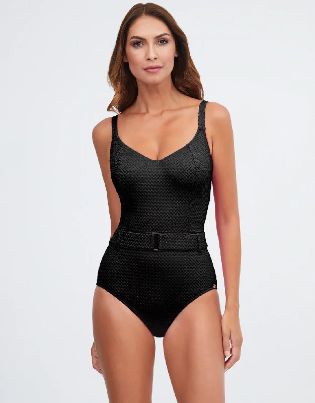 Mia Underwired Swimsuit - Black Push-Up Bikini Bottoms