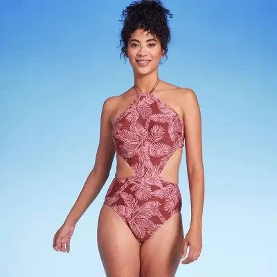 Shade & Shore Women's Halter One Piece Swimsuit Cut Out Back Tie Swimwear High-Waisted Swimwear Shade & Shore Women's Halter One Piece Swimsuit Cut Out Back Tie Swimwear High-Waisted Swimwear