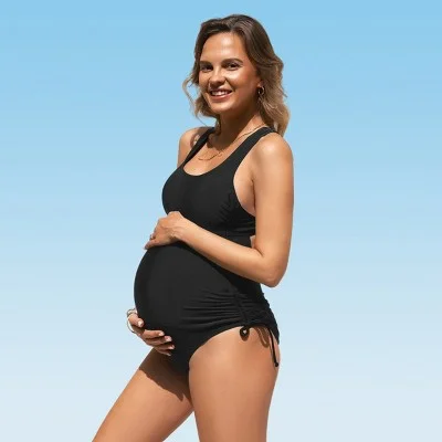 New - Women's Maternity Crisscross Tie One Piece Swimsuit - Cupshe-S-Black Chic Swimsuit Cover-Up New - Women's Maternity Crisscross Tie One Piece Swimsuit - Cupshe-S-Black Chic Swimsuit Cover-Up