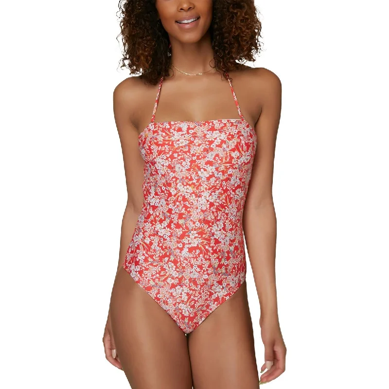 O'Neill Womens Floral Off-The-Shoulder One-Piece Swimsuit Full Coverage Swimsuit
