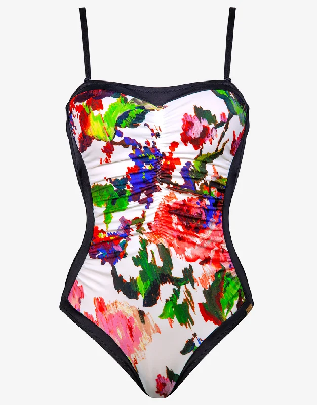 Rose Garden Bandeau Swimsuit - Multi Soft Beachwear Set