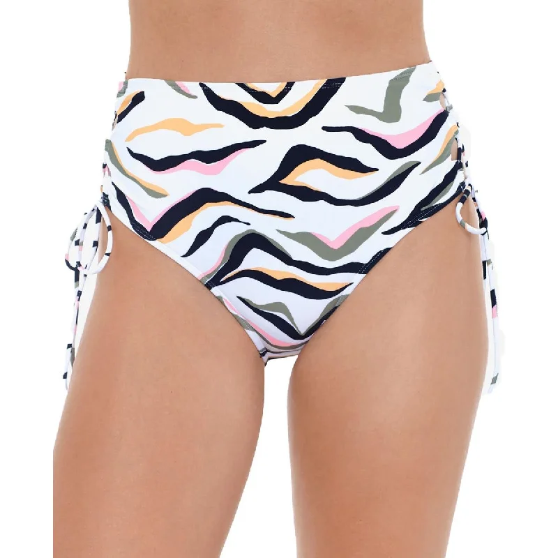 Salt + Cove Womens Juniors High Waist Printed Swim Bottom Separates Lace Back Bikini