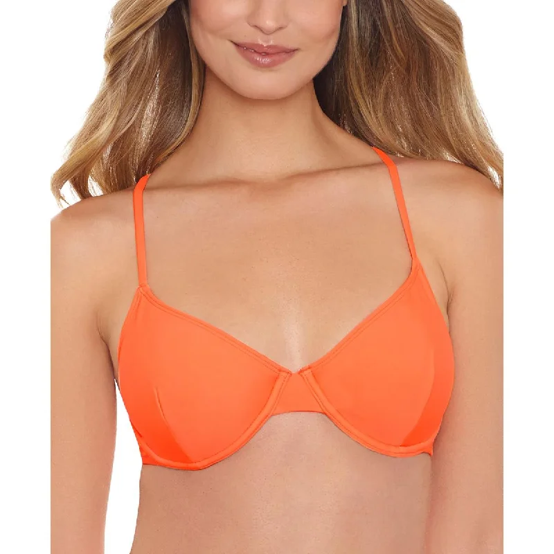 Salt + Cove Womens Juniors Underwire Plunge Bikini Swim top Vibrant Bikini Design