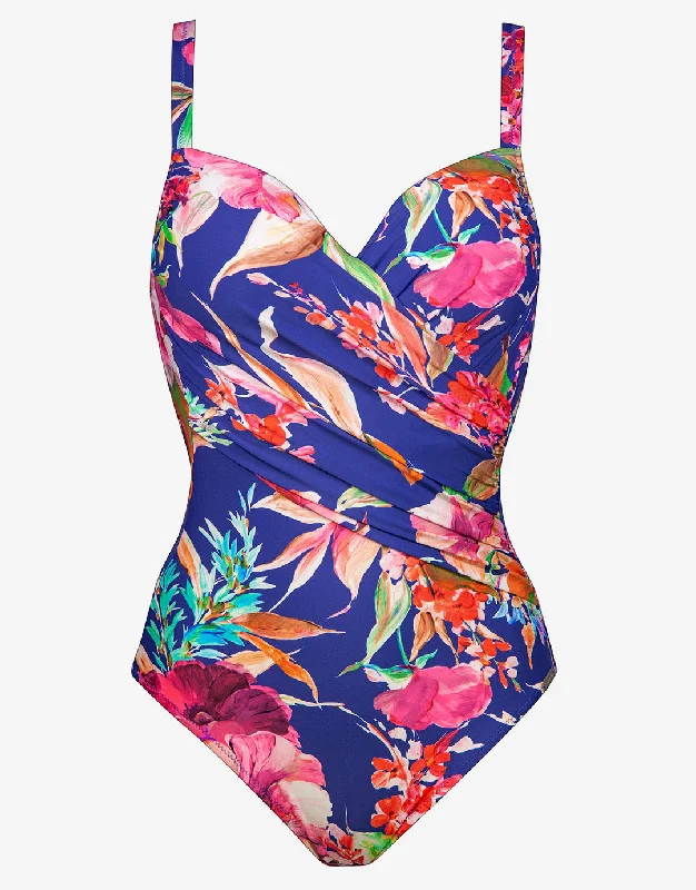 Spring Invite Underwired Swimsuit - Lilac Flowers Stylish Beachwear Set